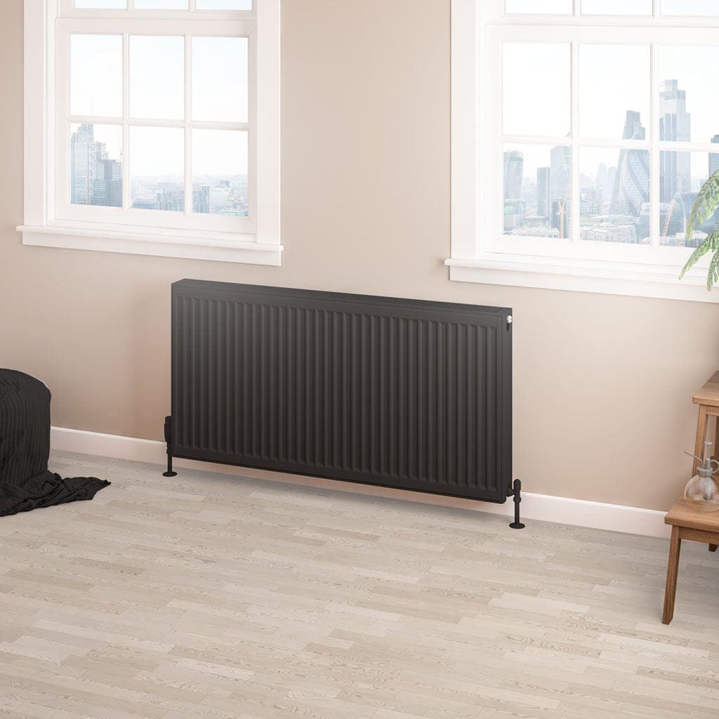 Aquarius Type 22 600 x 1200mm Aquarius Type 22 Compact Panel Radiator in Matt Black