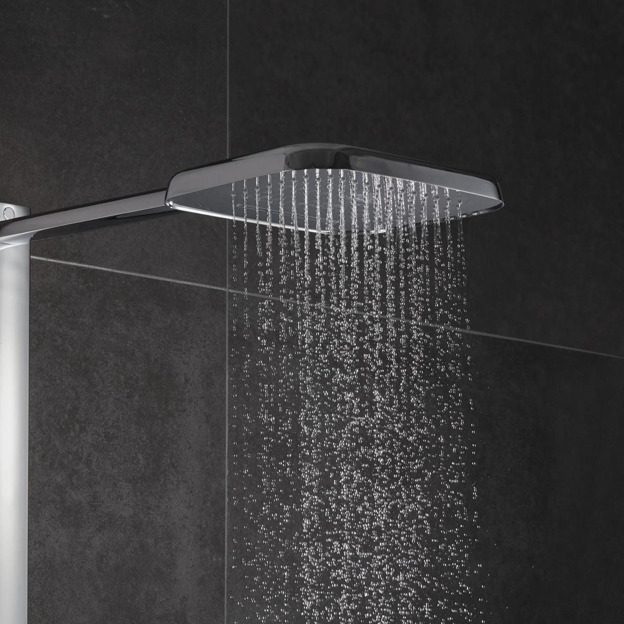 Flova Exposed Shower Set Flova Fusion GoClick Thermostatic Shower Valve Set with Riser, Rainshower Head and Shower Handset