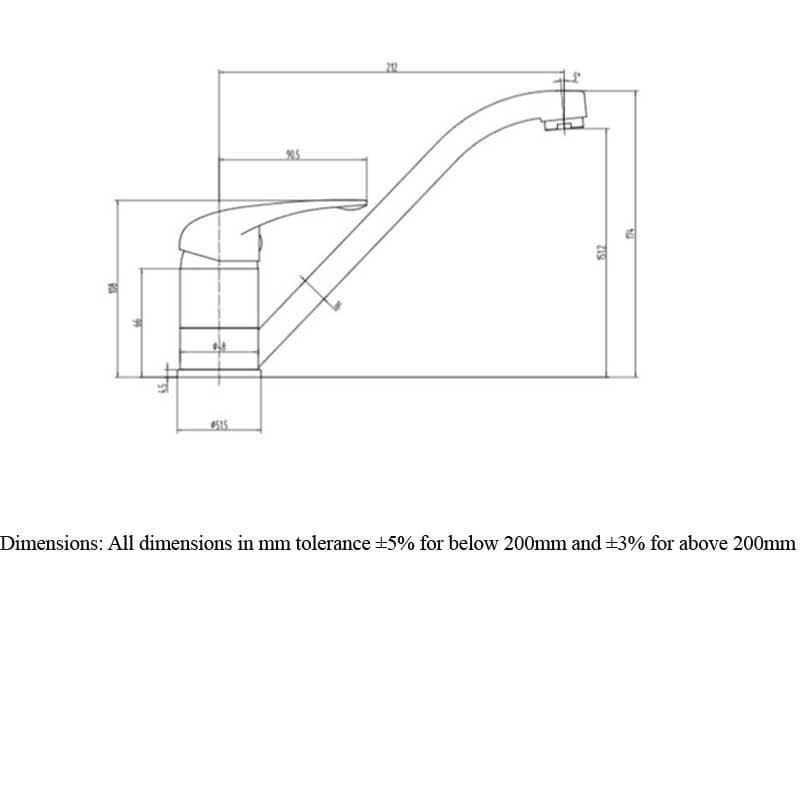 RAK Kitchen Tap RAK Modern Kitchen Mixer Tap in Chrome