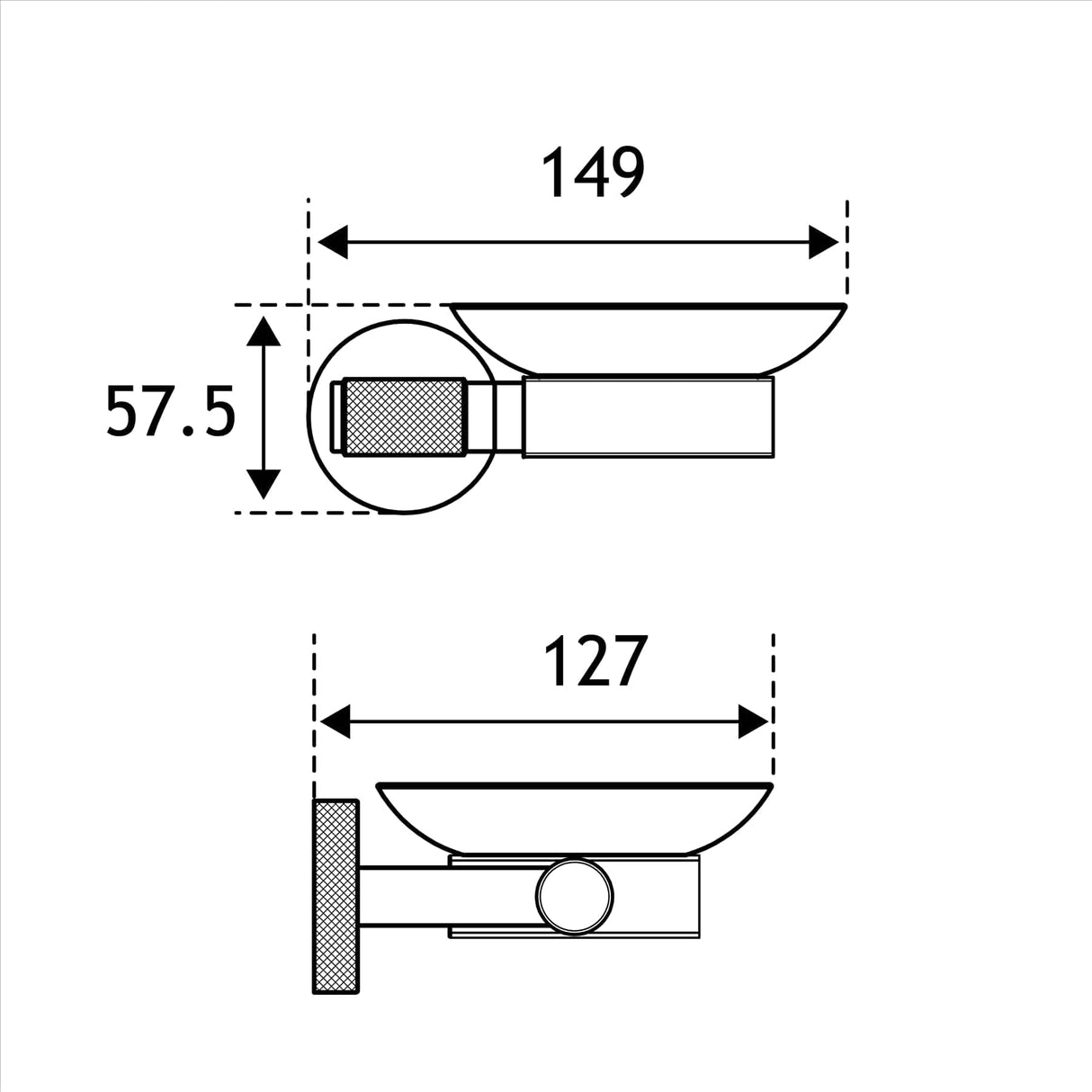 Eastbrook Soap Dish Eastbrook Catania Soap Dish in Matt Black with Brushed Brass