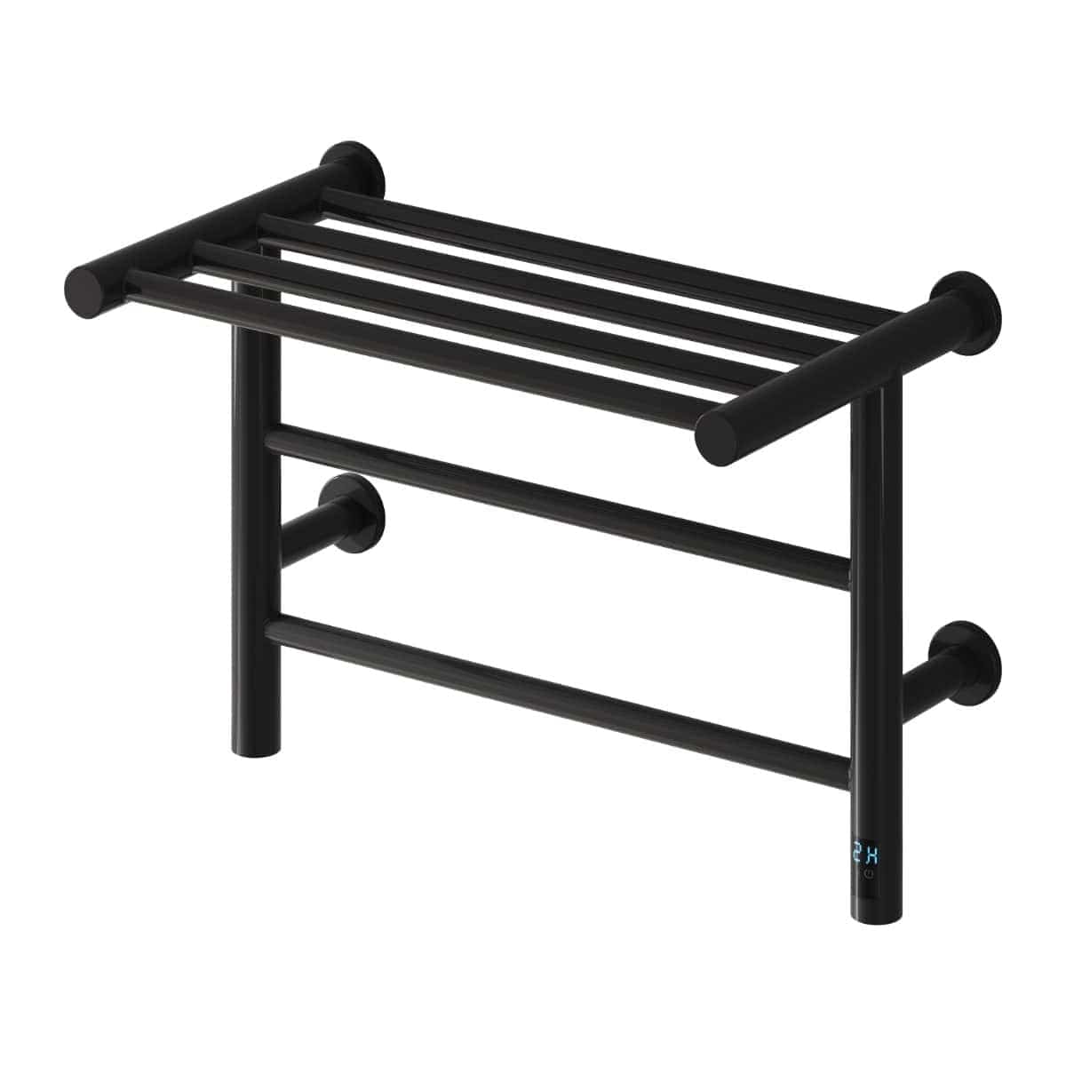 Reina Designer Towel Radiator 350 x 500mm / Black Reina Maira Dry Electric Designer Towel Radiator with Top Shelf