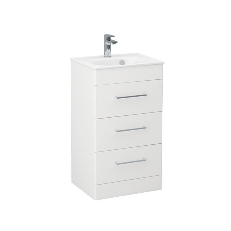 Imex Floor Standing Vanity Unit Imex Croma Floor Standing Three Door 500mm Vanity Unit with 1 Tap Hole Basin