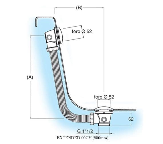 Crosswater Bath Waste Crosswater Click Clack Bath Waste