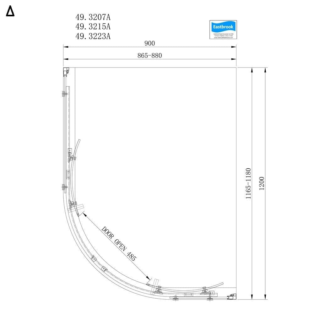 Eastbrook Quadrant Shower Enclosure Eastbrook Corniche 2000 8mm Quadrant Shower Enclosure