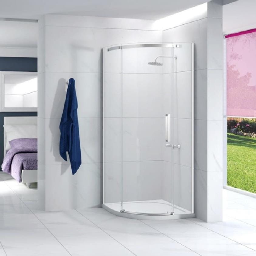 Merlyn Quadrant Shower Enclosure Chrome / Left Handed Merlyn Ionic Essence Frameless 8mm 1 Door Quadrant Shower Enclosure