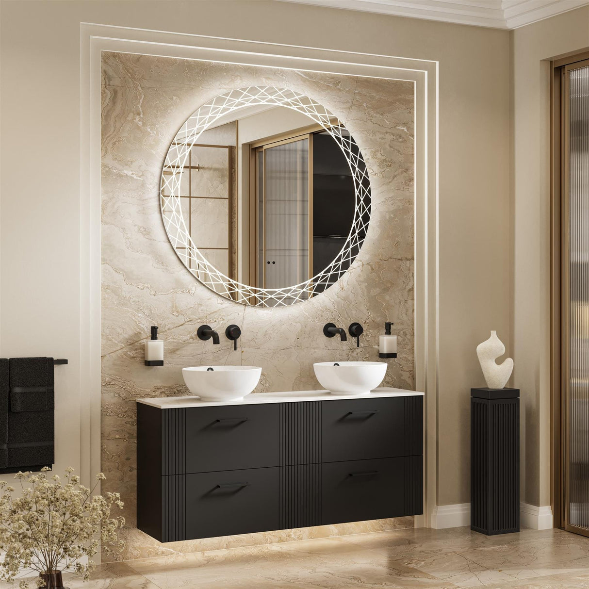 hib. Illuminated Mirror 1000mm hib. Bellus Round LED Illuminated Mirror