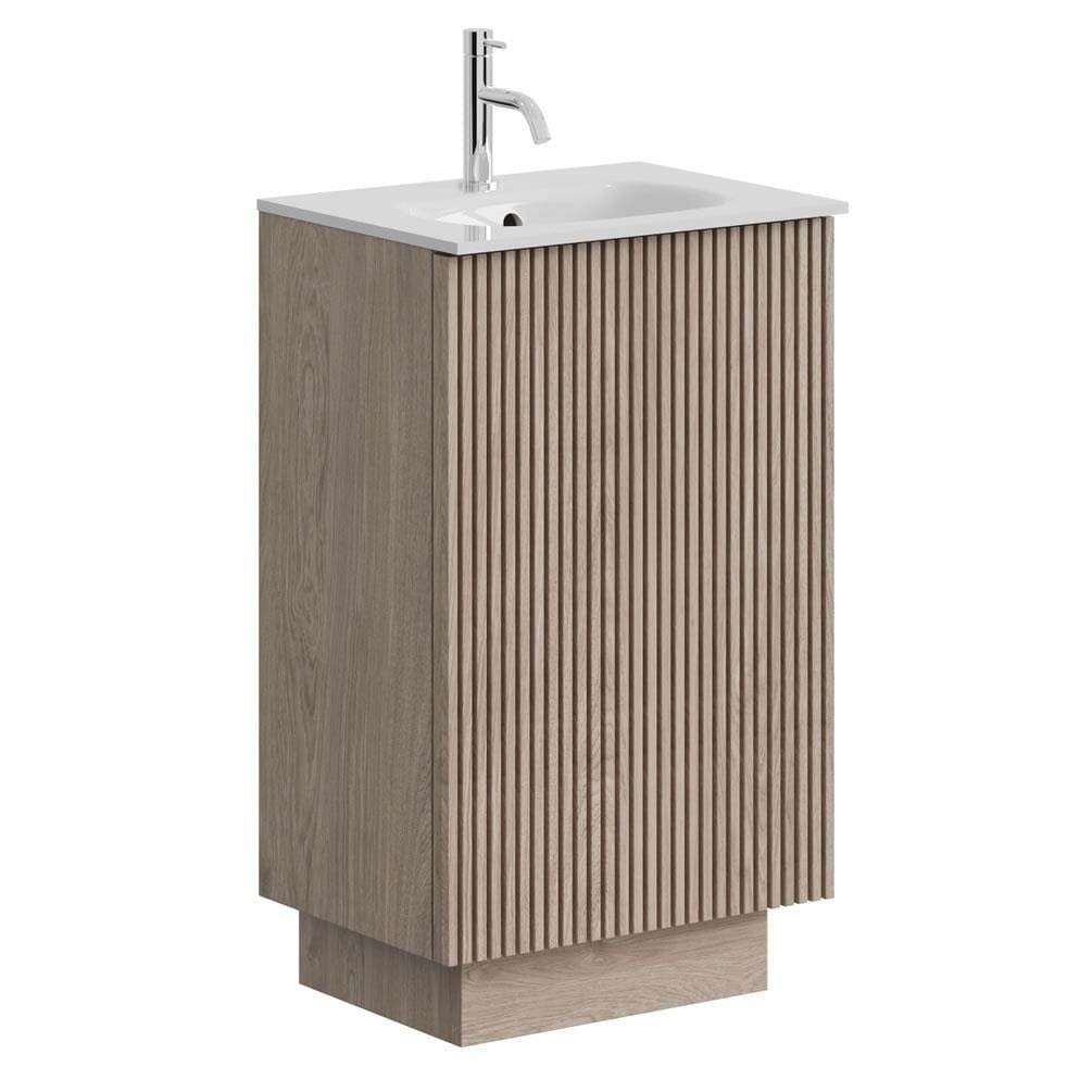 Crosswater Floor Standing Vanity Unit Modern Oak Crosswater Limit 500mm Floorstanding Vanity Unit with Ceramic Basin