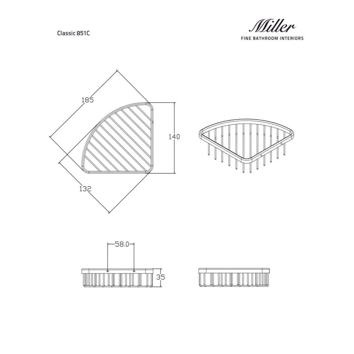 Miller Basket Miller Signature Corner Soap Dish in Chrome