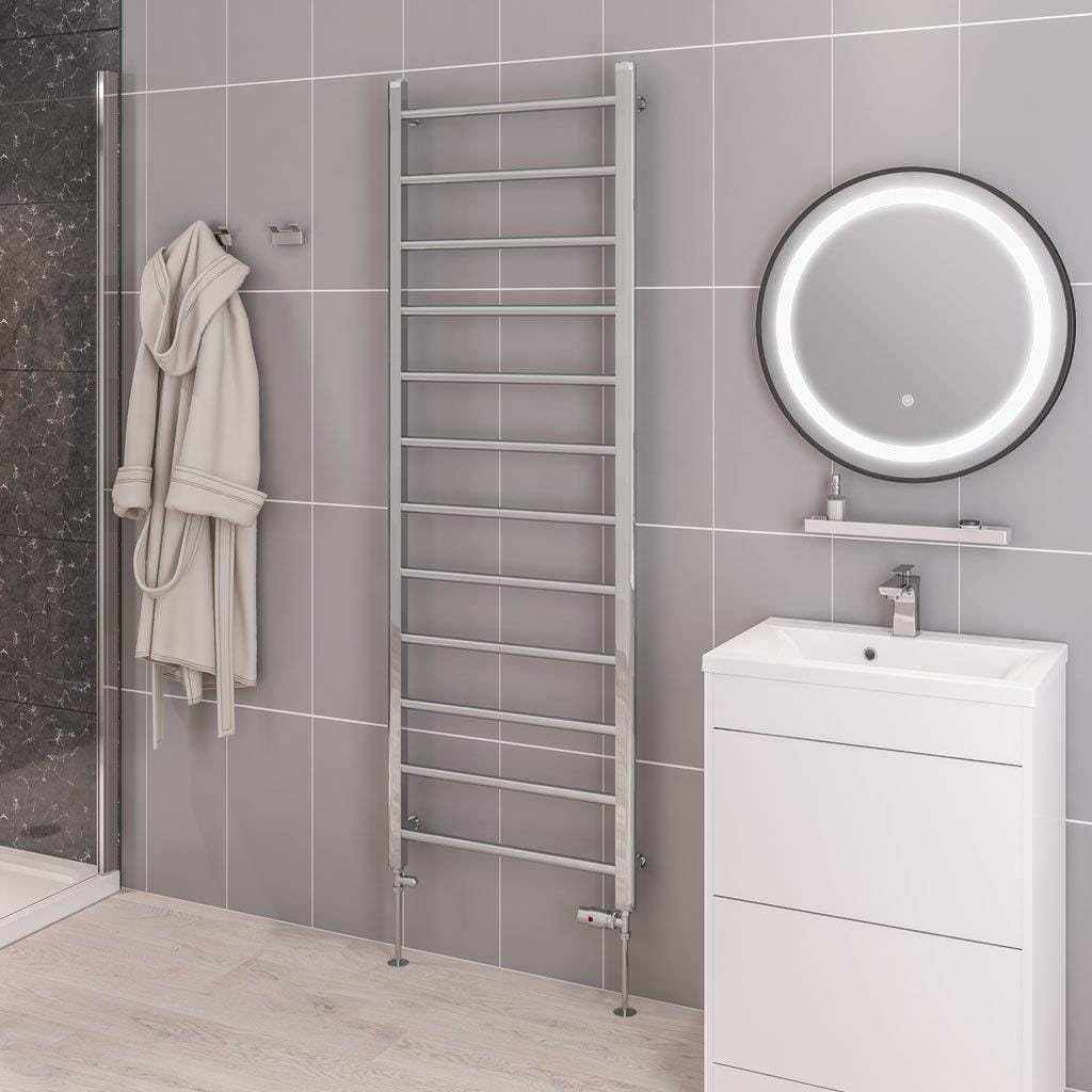 Eastbrook Ladder Rail 1750 x 600 / Electric Only Eastbrook Tuscan Round Heated Towel Rail in Chrome