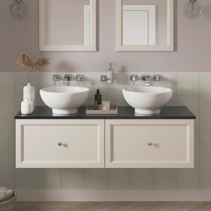 Heritage Wall Mounted Vanity Unit Heritage Caversham Wall Mounted Vanity Unit with Worktop - 1400mm