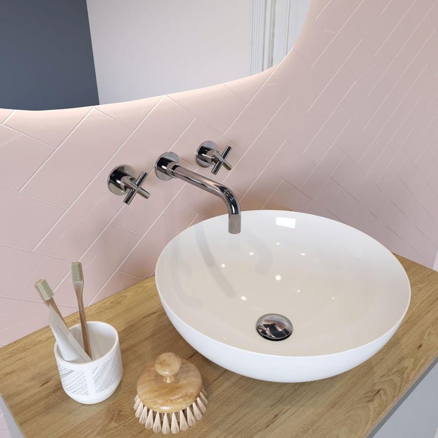 Crosswater Wall Mounted Basin Tap Crosswater MPRO Crosshead 3 Hole Wall Mounted Basin Mixer Tap