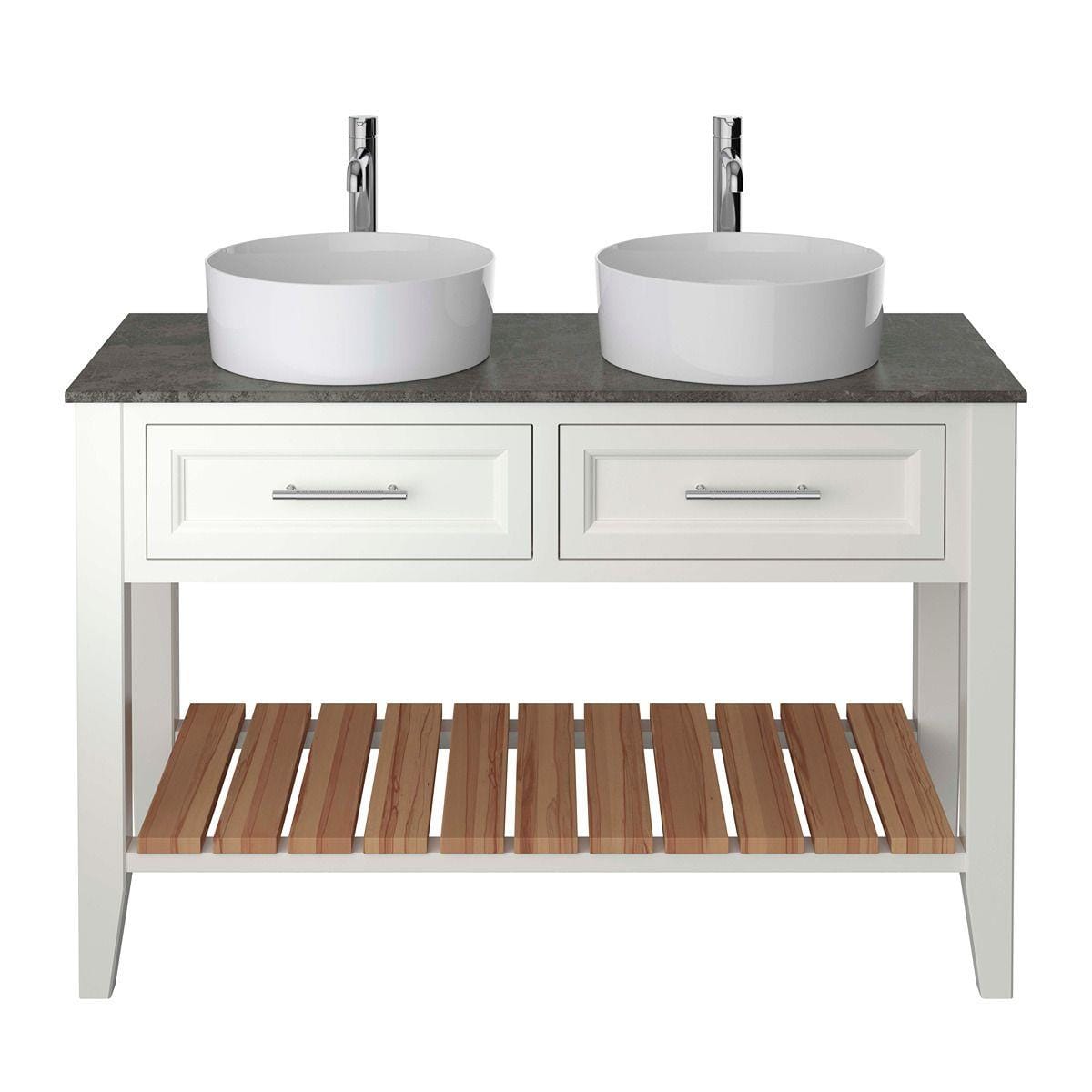 Heritage Floor Standing Vanity Unit Chantilly / 1200mm - 2 Drawer Heritage Broughton Washstand with Laminate Worktop