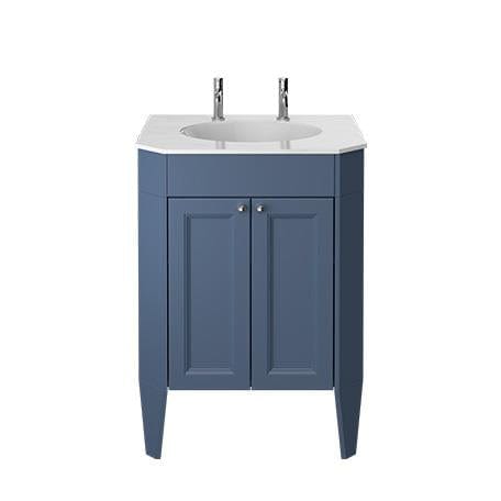Heritage Floor Standing Vanity Unit Maritime Blue Heritage Caversham 600mm Floor Standing Granley Vanity Unit with Worktop and Undercounter Basin