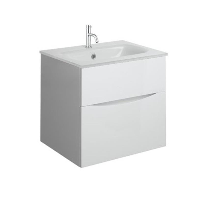 Crosswater Wall Mounted Vanity Unit Crosswater Glide II Wall Mounted Two Drawer Vanity Unit with Basin