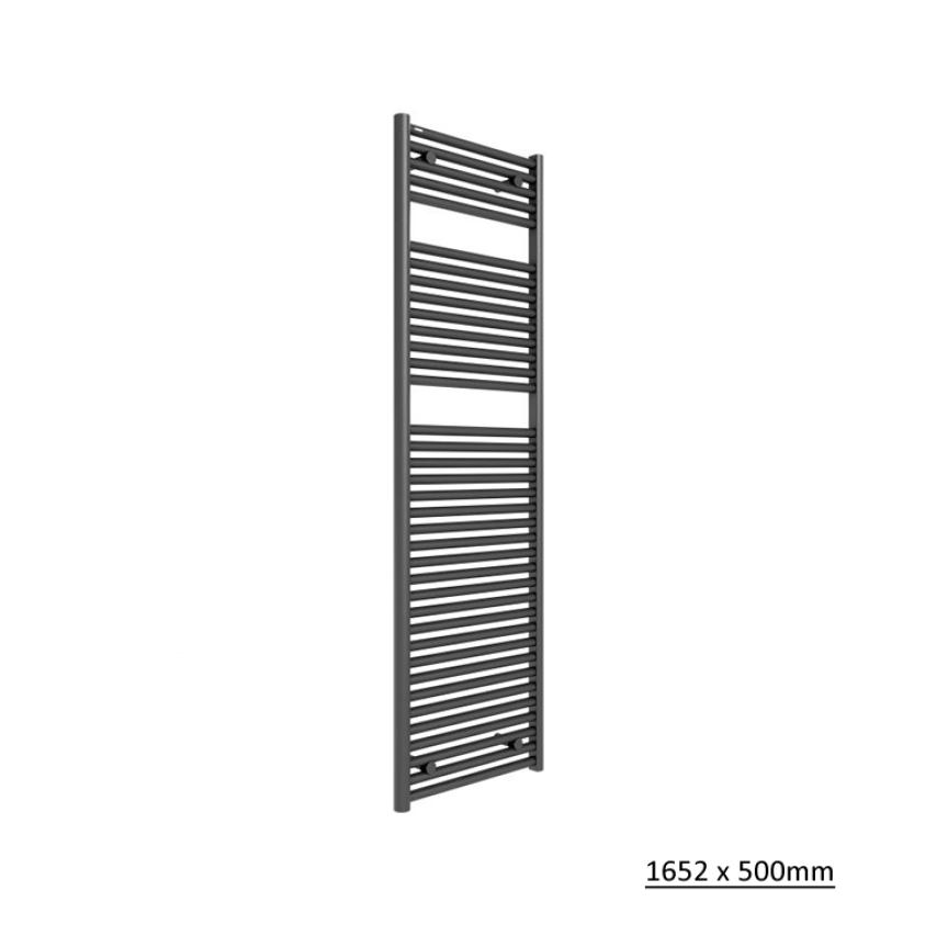 Tissino Ladder Rails 1652 x 500 / Central Heating Tissino Hugo2 Designer Towel Radiator in Anthracite