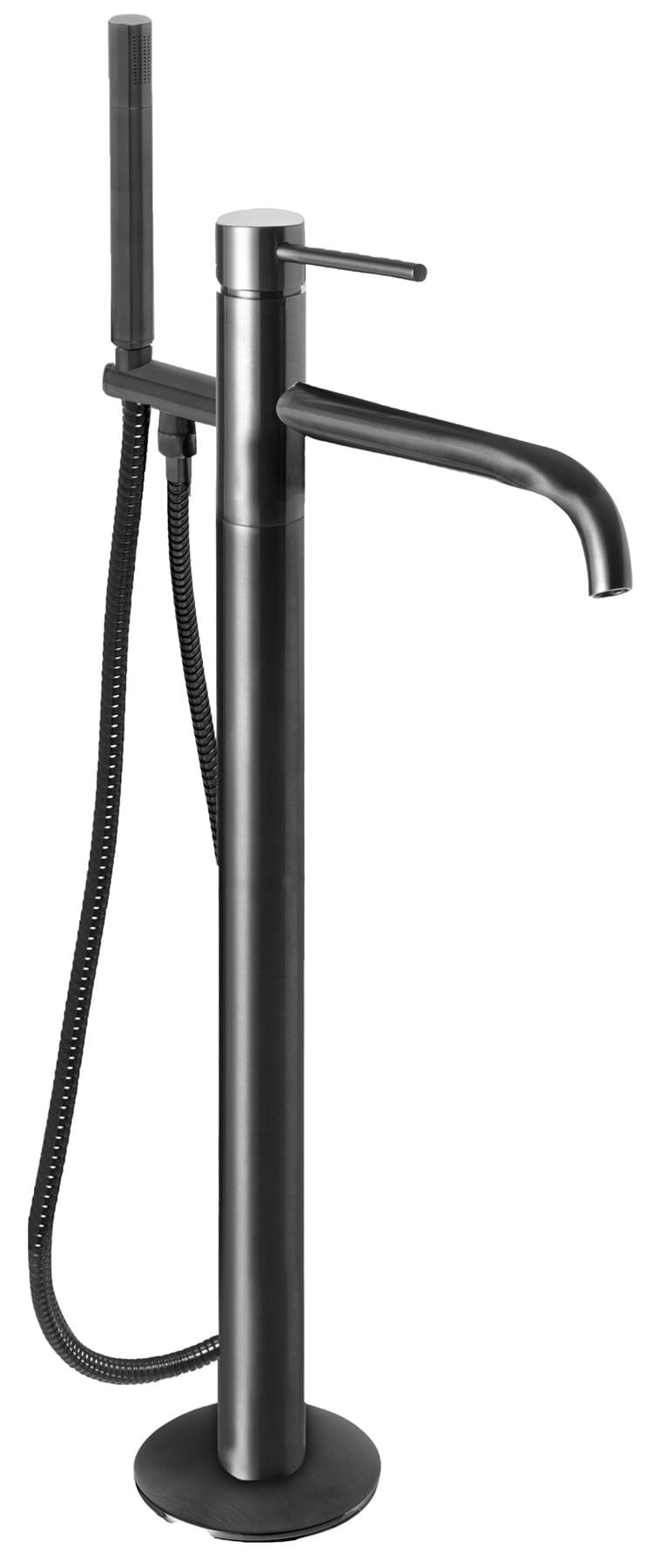 JTP Freestanding Bath Filler Brushed Black JTP VOS Floor Standing Bath Shower Mixer Tap with Kit