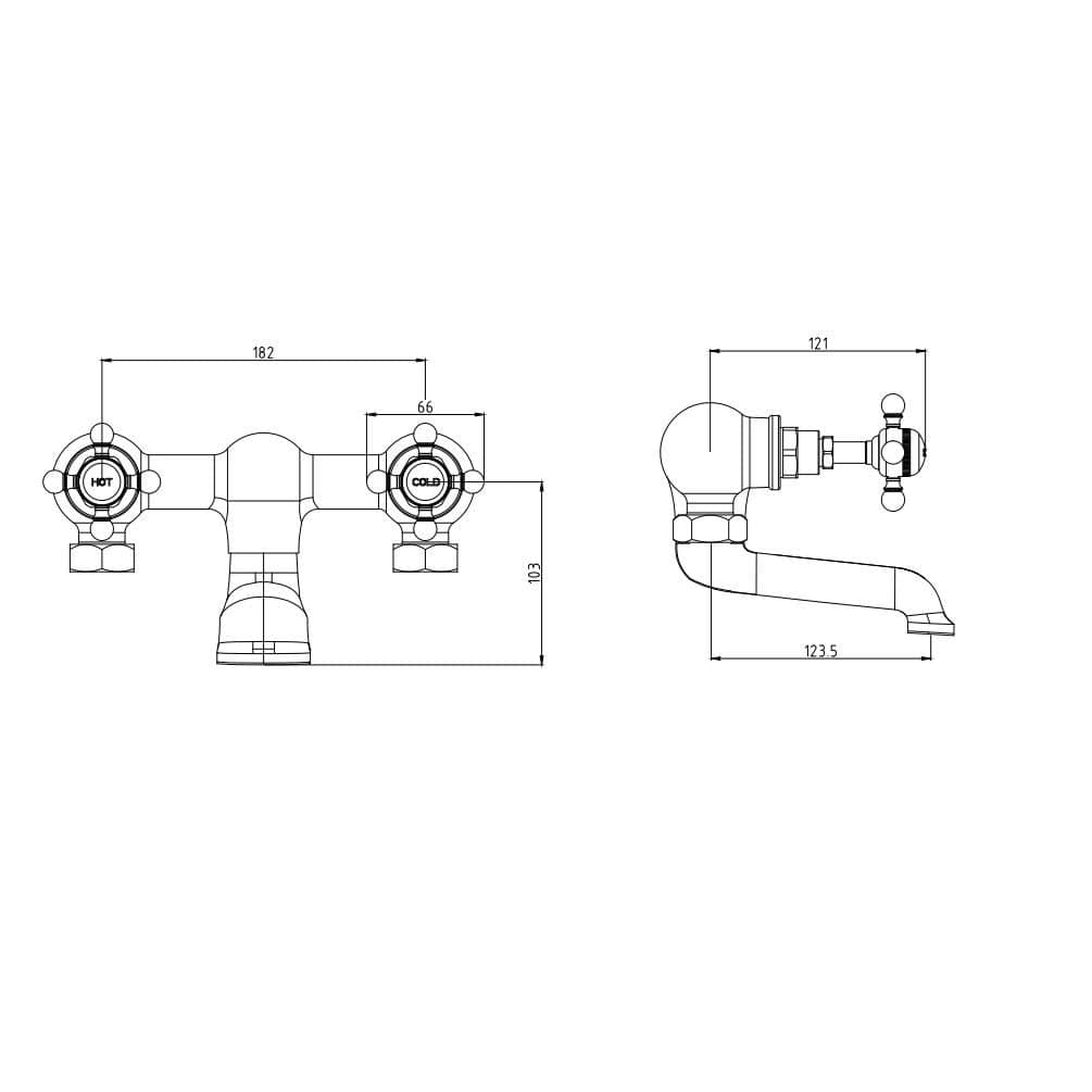 Imperial Bath Mixer Imperial Lichfield Wall Mounted Bath Filler - Chrome - ZLICWMFILLCP