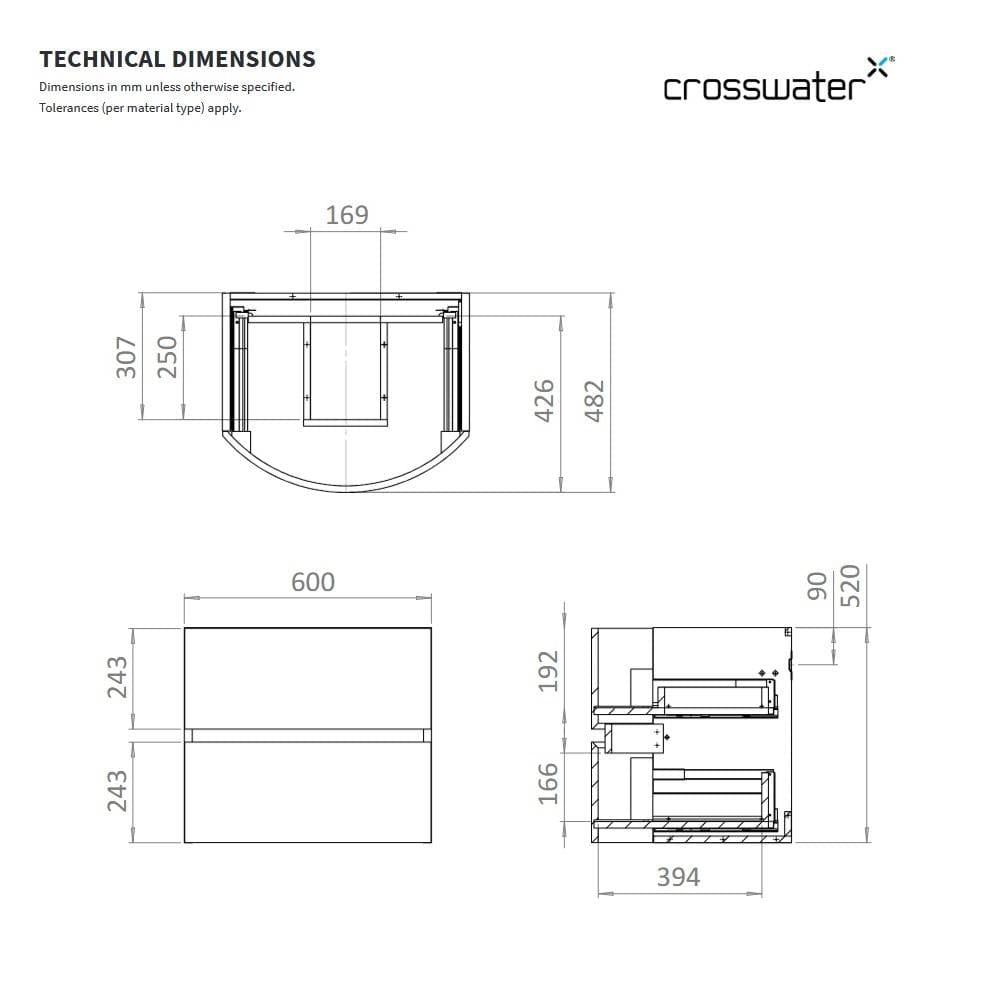 Crosswater Wall Mounted Vanity Unit Crosswater Svelte Wall Hung Vanity Unit with Basin