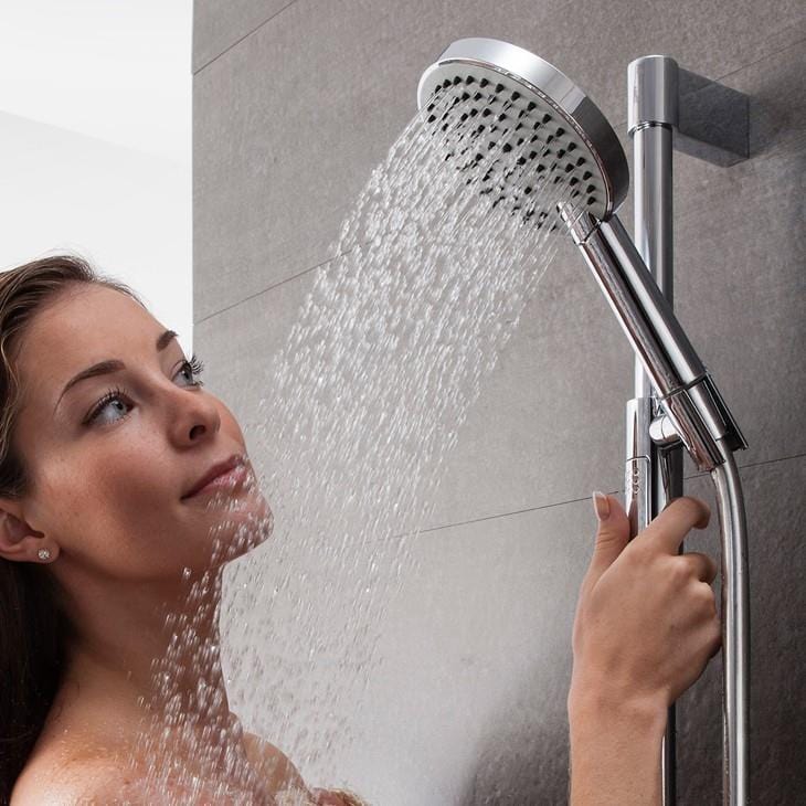 Crosswater Shower Riser Rail Crosswater Ethos Premium Shower Kit - Shower Rail, 3 Mode Head Handset and Hose in Chrome