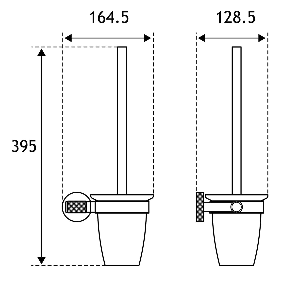 Eastbrook Toilet Brush Eastbrook Catania Toilet Brush and Glass Holder in Matt Black with Brushed Brass