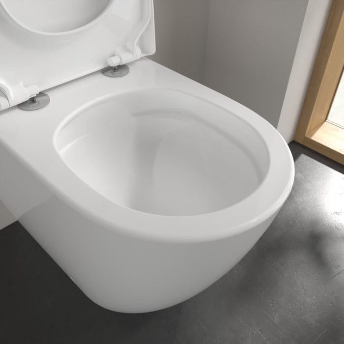 Villeroy & Boch Back to Wall Toilet Villeroy & Boch Subway 3.0 Rimless Back to Wall Toilet with Soft Close Seat