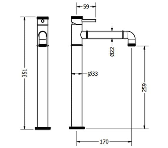 Crosswater Tall Basin Tap Crosswater MPRO Industrial Tall Mono Basin Mixer Tap