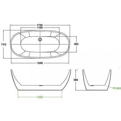 Imex Modern Freestanding Bath Imex Alma Slim Freestanding Bath
