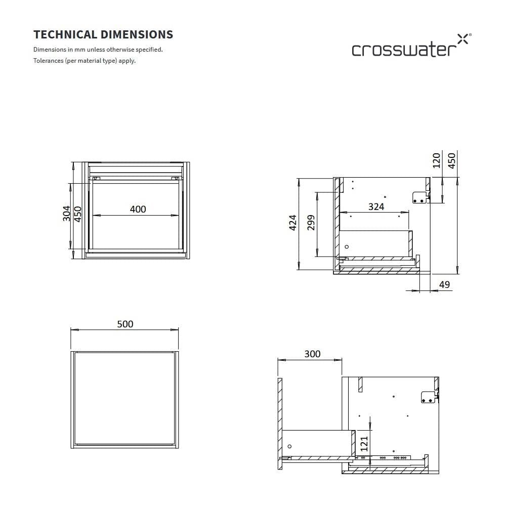 Crosswater Infinity Wall Mounted Vanity Unit with Basin