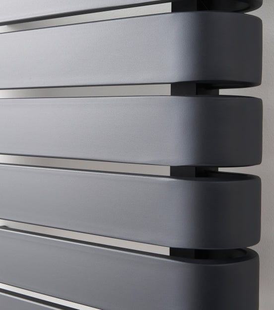 KRAD Panel Radiator K-RAD Denver Straight Horizontal Designer Radiator in Textured Grey