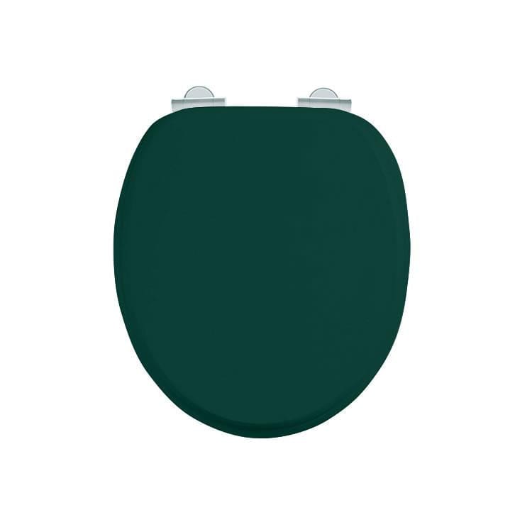 Burlington Toilet Seat Matt Green Burlington Soft Close Wooden Toilet Seat with Chrome Fittings