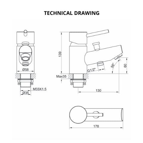 Imex Bath Shower Mixer Imex Arco Mono Bath Shower Mixer Tap with Kit in Chrome