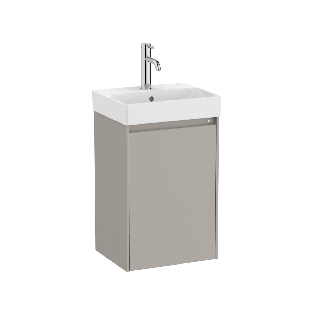Roca Cloakroom Vanity Unit Roca Ona Compact 400mm Wall Mounted One Door Vanity Unit with Basin