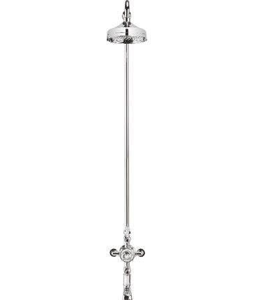 Crosswater Exposed Shower Set Crosswater Belgravia Traditional Thermostatic Shower Valve with Fixed Shower Head and Bath Spout in Chrome