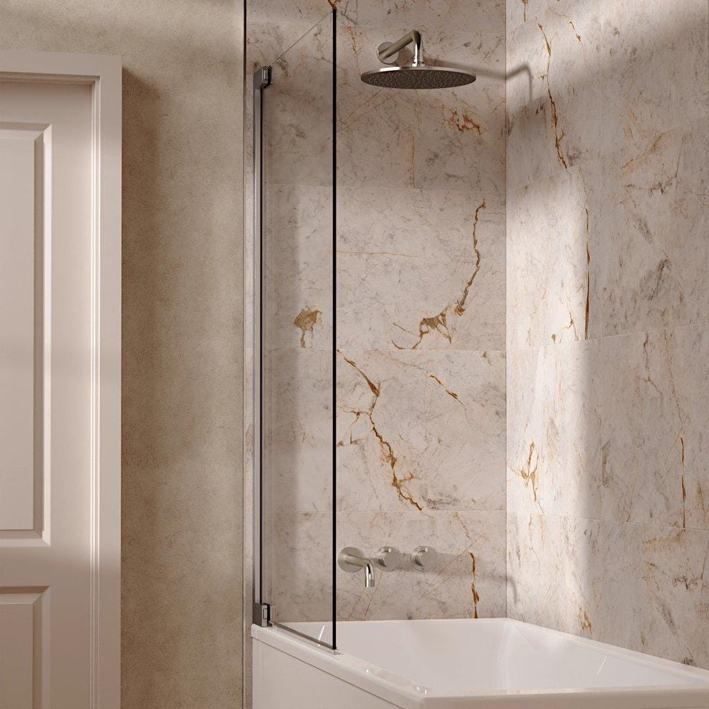 UK Bathroom Store Concealed Shower Set Brushed Nickel / Wall Arm / 300mm Crosswater Module Shower Set 3 with Fixed Overhead Shower and Bath Spout