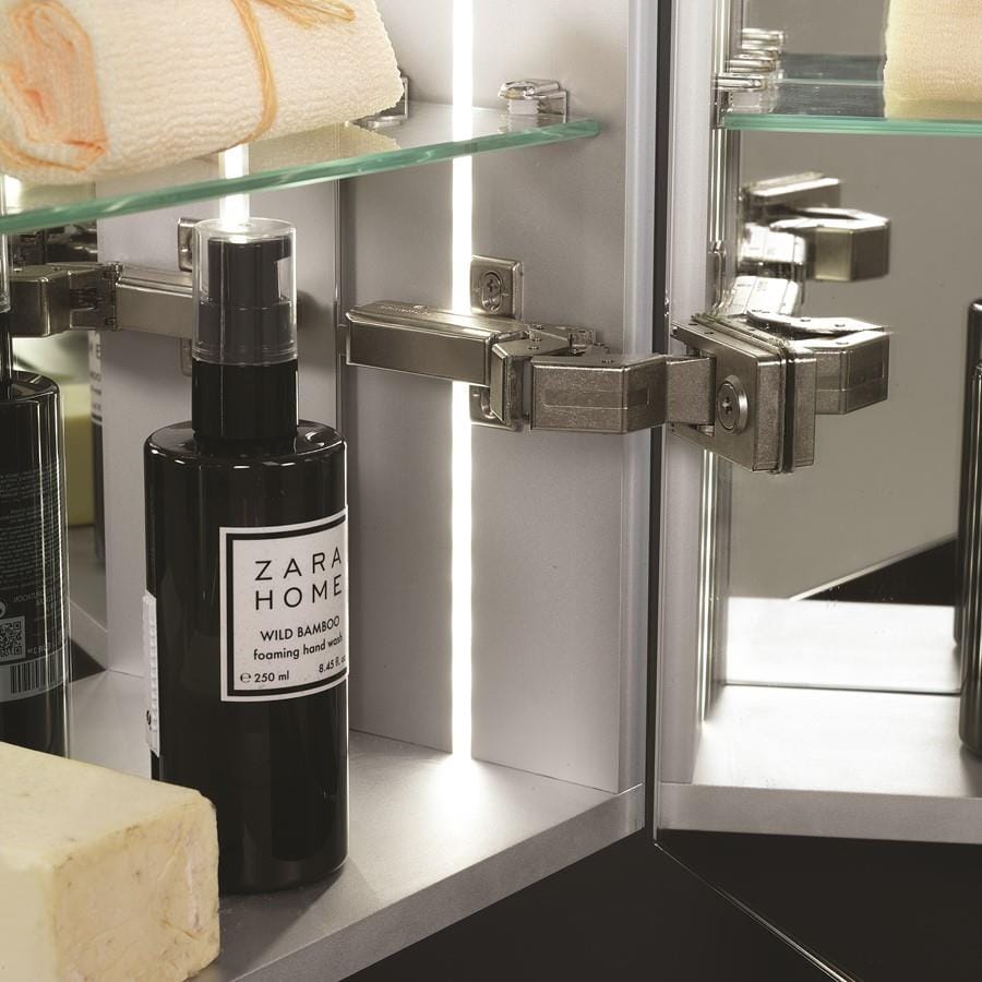 Crosswater Mirrored Cabinet Crosswater Image 700mm Illuminated Mirrored Double Door Cabinet