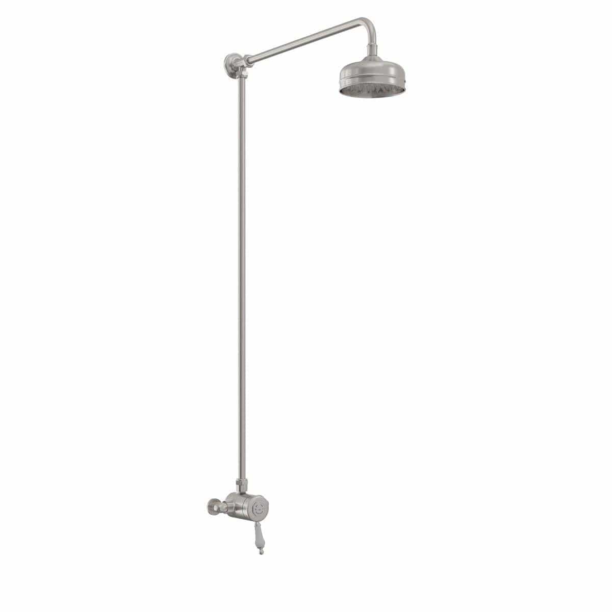 Heritage Exposed Shower Set Brushed Nickel Heritage Glastonbury Exposed Shower with Premium Fixed Rigid Riser Kit