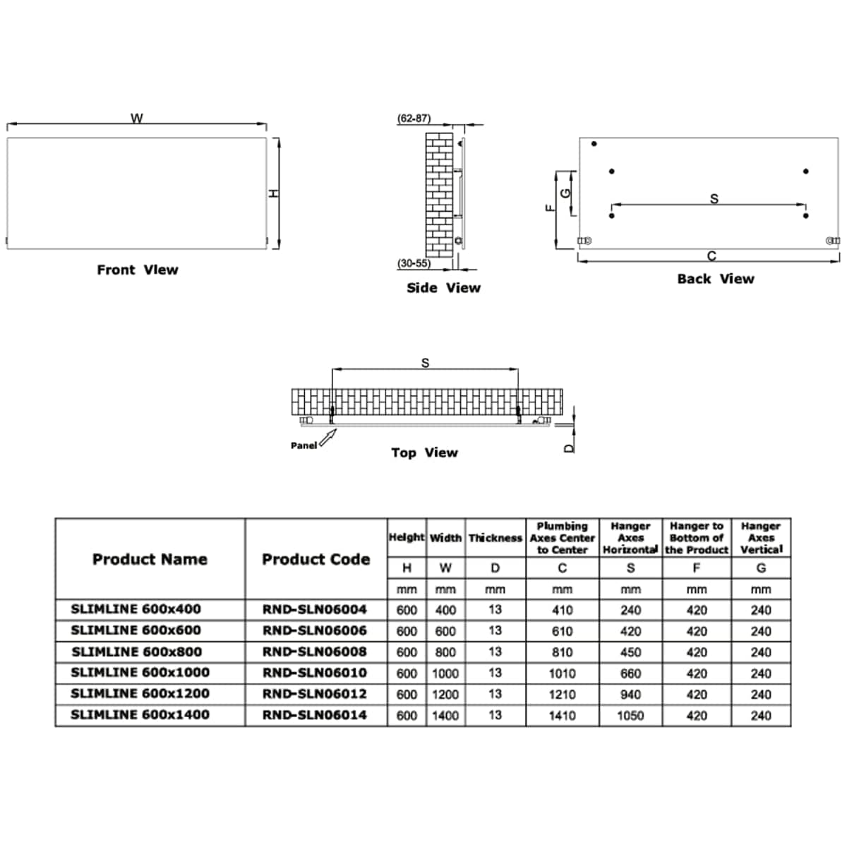 Reina Panel Radiator Reina Slimline Horizontal Central Heating Flat Panel Radiator