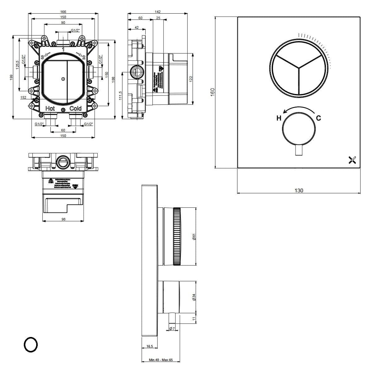 Crosswater Concealed Shower Set Crosswater Crossbox Push 2 Button 2 Outlet Shower Bundle Version 2