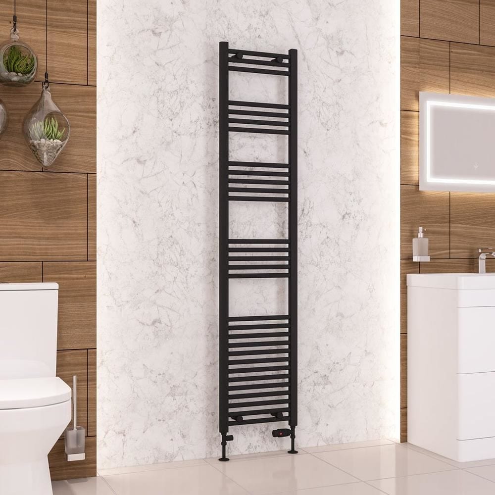 Eastbrook Wendover Straight Vertical Heated Towel Rail in Matt Black