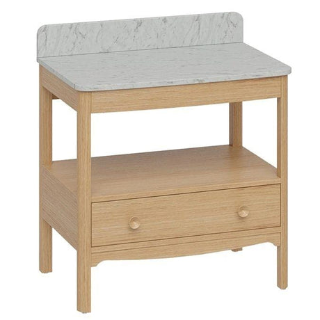 Burlington Floor Standing Vanity Unit Light Oak / Carrara Burlington Guild Floor Standing 850mm Vanity Unit with Worktop