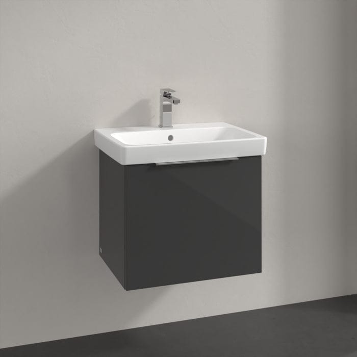 Villeroy & Boch Wall Mounted Vanity Unit Grey Villeroy & Boch Architectura Wall Hung Vanity Unit 550mm One Drawer with Basin