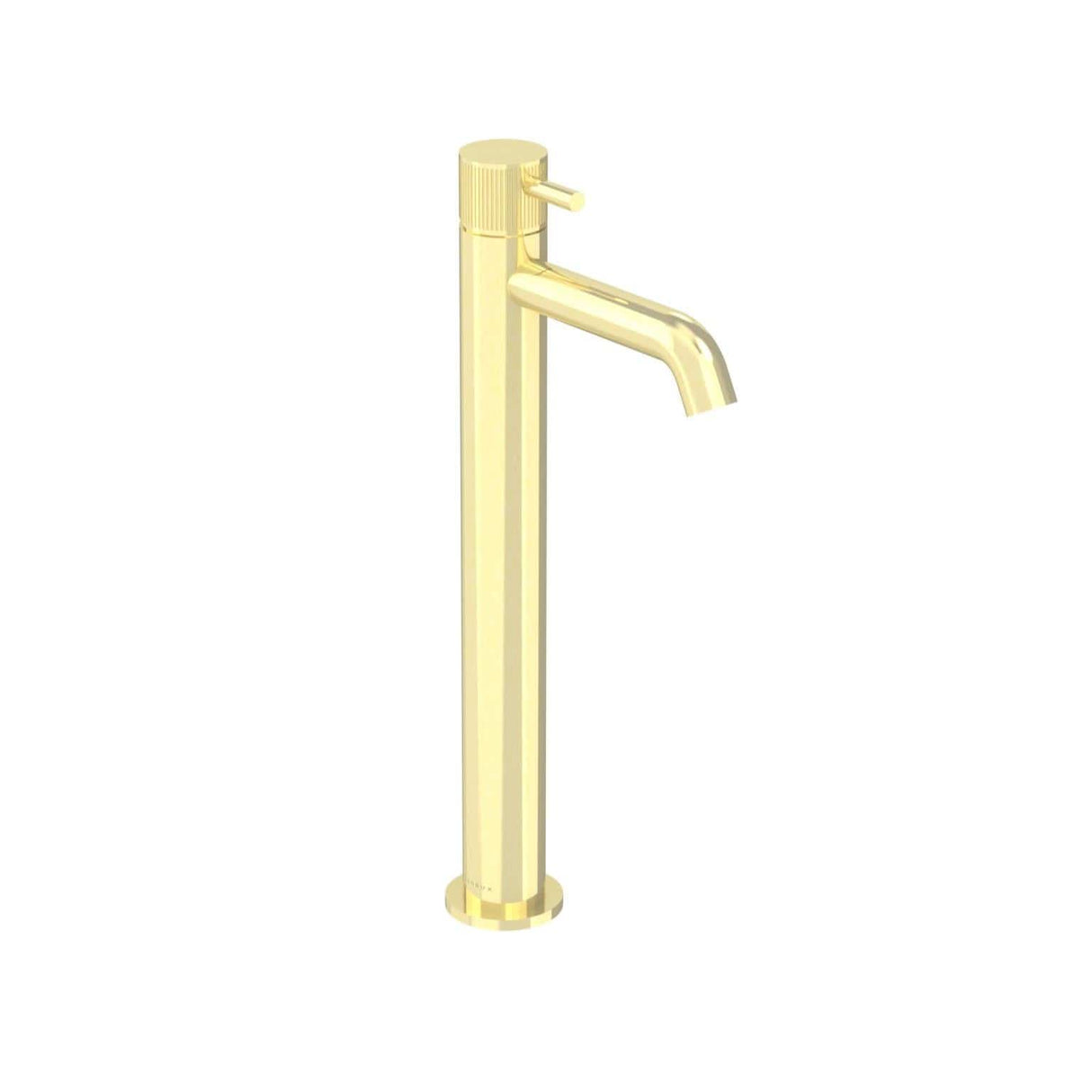 Saneux Tall Basin Tap Fluted Saneux Cos Tall Basin Mixer Tap in Brushed Brass