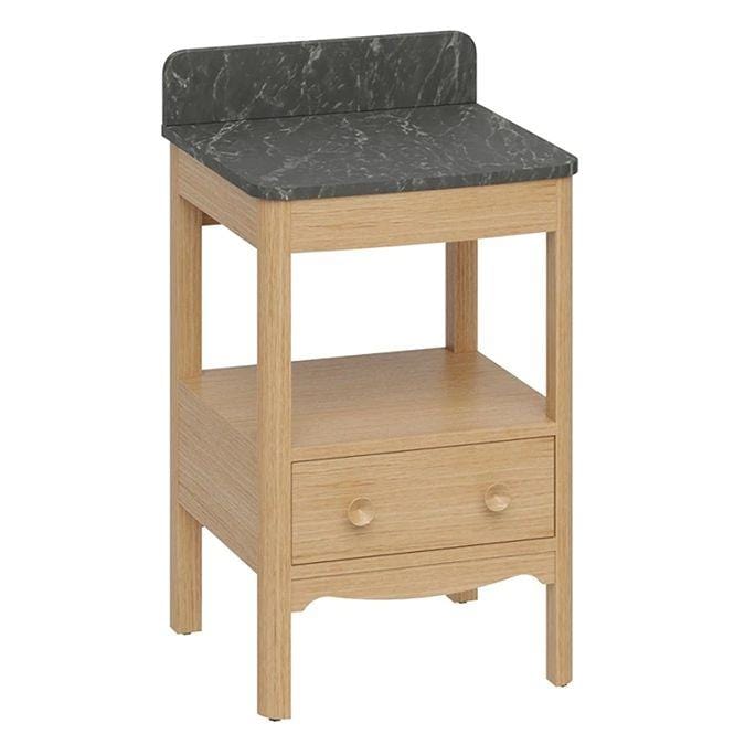 Burlington Floor Standing Vanity Unit Light Oak / Marquina Burlington Guild Floor Standing 560mm Vanity Unit with Worktop