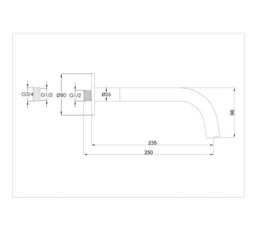 JTP Bath Spout JTP VOS Bath/Basin Spout