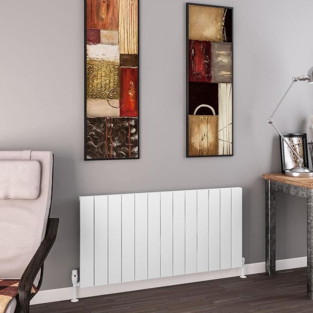 Eastbrook Panel Radiator 600 x 1230 / Central Heating Eastbrook Charlton Horizontal Aluminium Designer Radiator in Matt White