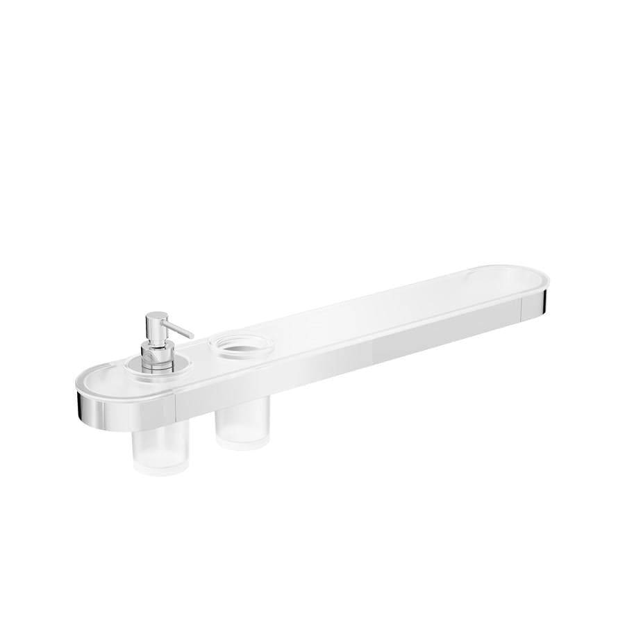 Crosswater Shelf Chrome Crosswater Velo Shelf, Soap Dispenser and Tumbler Holder
