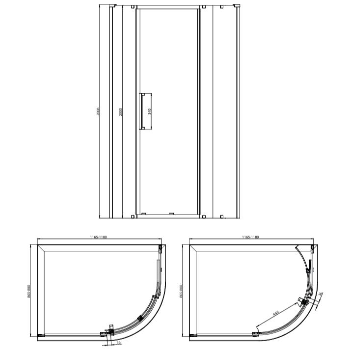 Crosswater Quadrant Shower Enclosure Crosswater Asura 8mm Quadrant Sliding Shower Door