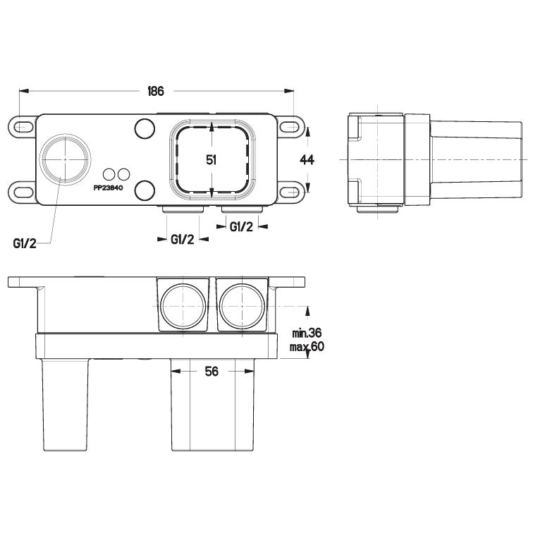 Clearwater Wall Mounted Basin Tap Clearwater Ixora Wall Mounted 2 Hole Basin Mixer Tap in 316 Stainless Steel