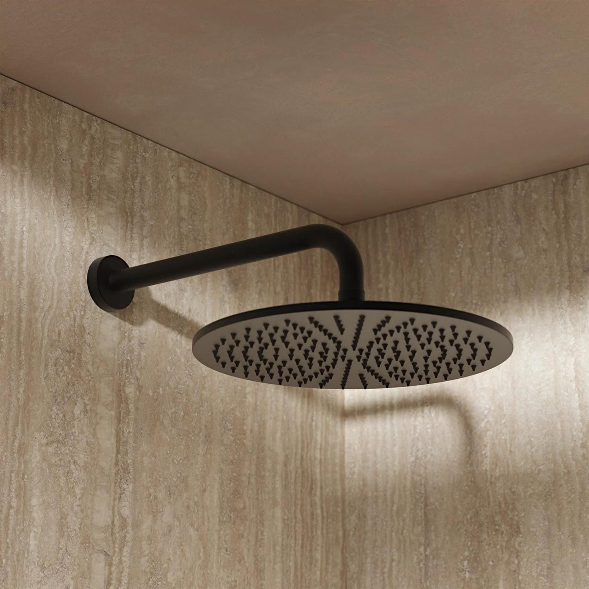 Crosswater Fixed Shower Head Matt Black Crosswater MPRO 300mm Round Fixed Shower Head