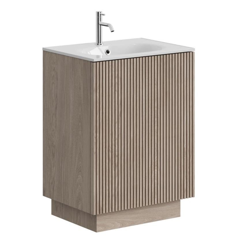 Crosswater Floor Standing Vanity Unit Modern Oak Crosswater Limit 600mm Floorstanding Vanity Unit with Basin